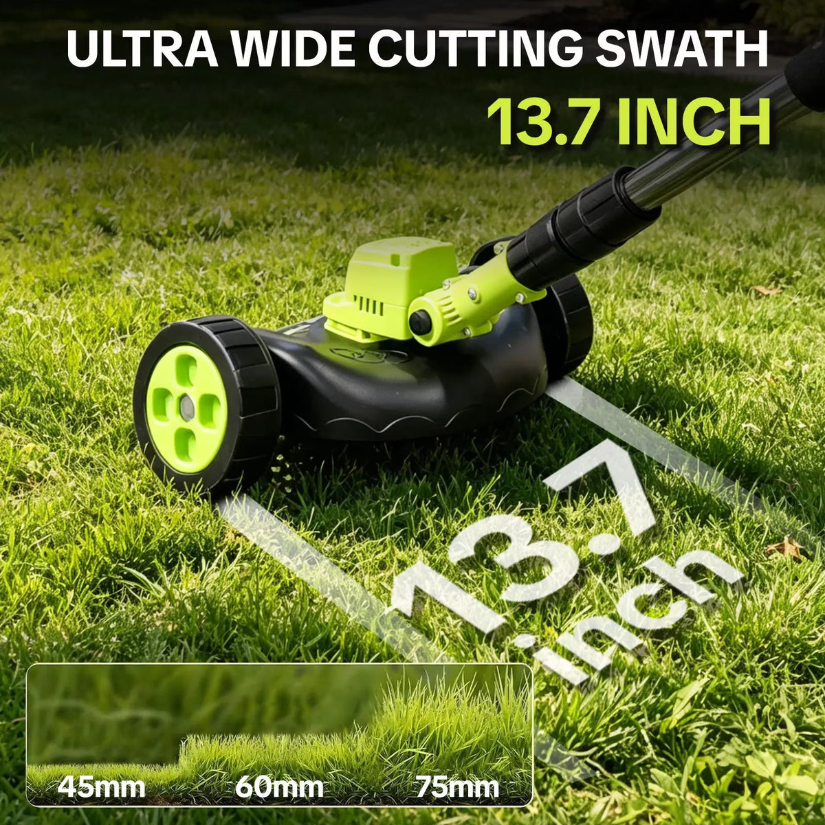 Cordless Electric Weed Wacker with 2 Batteries – 3-in-1 Grass Trimmer, Brush Cutter & Lawn Edger with Adjustable Telescopic Handle
