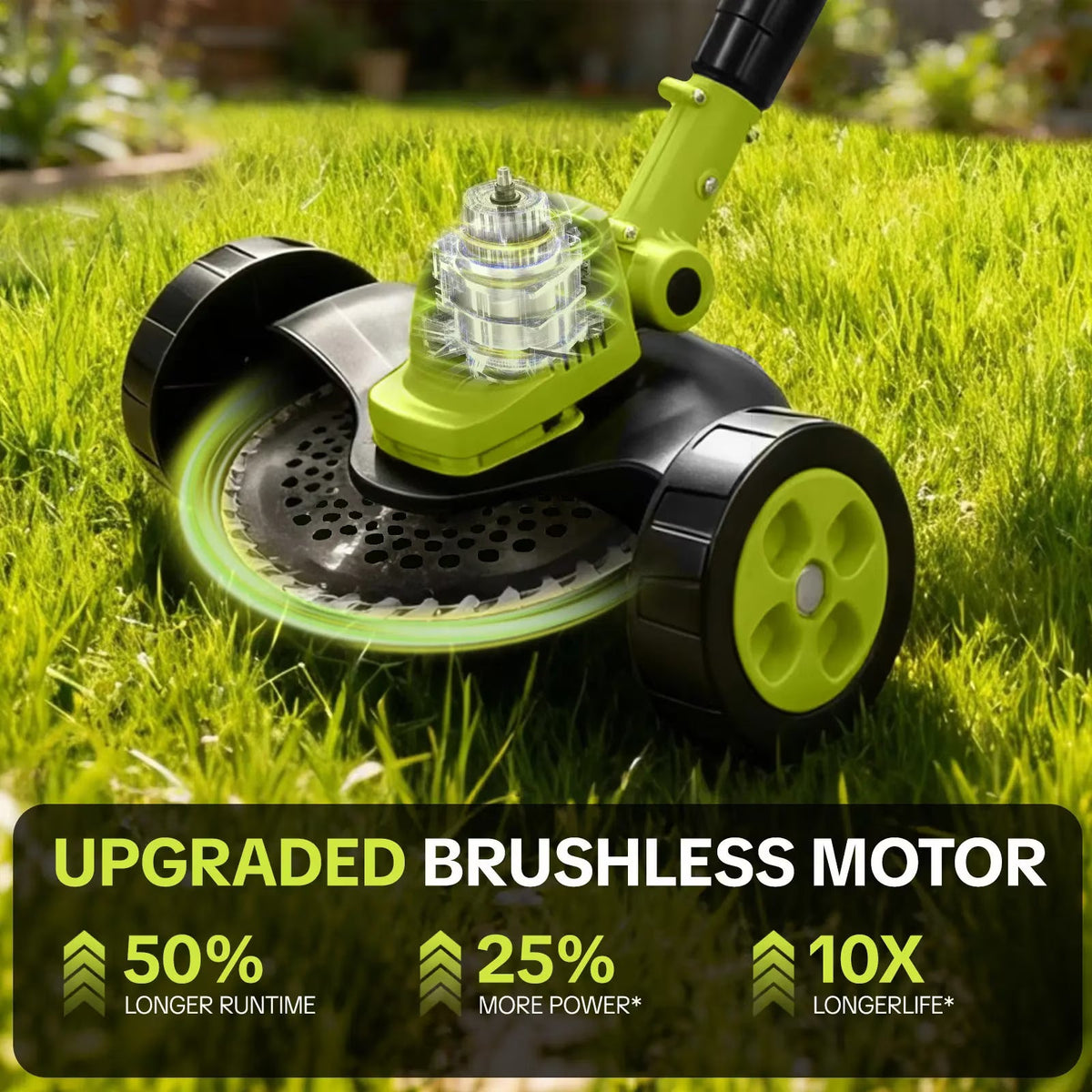 Cordless Electric Weed Wacker with 2 Batteries – 3-in-1 Grass Trimmer, Brush Cutter & Lawn Edger with Adjustable Telescopic Handle