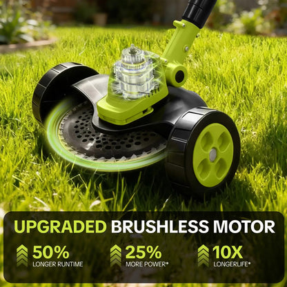 Cordless Electric Weed Wacker with 2 Batteries – 3-in-1 Grass Trimmer, Brush Cutter & Lawn Edger with Adjustable Telescopic Handle